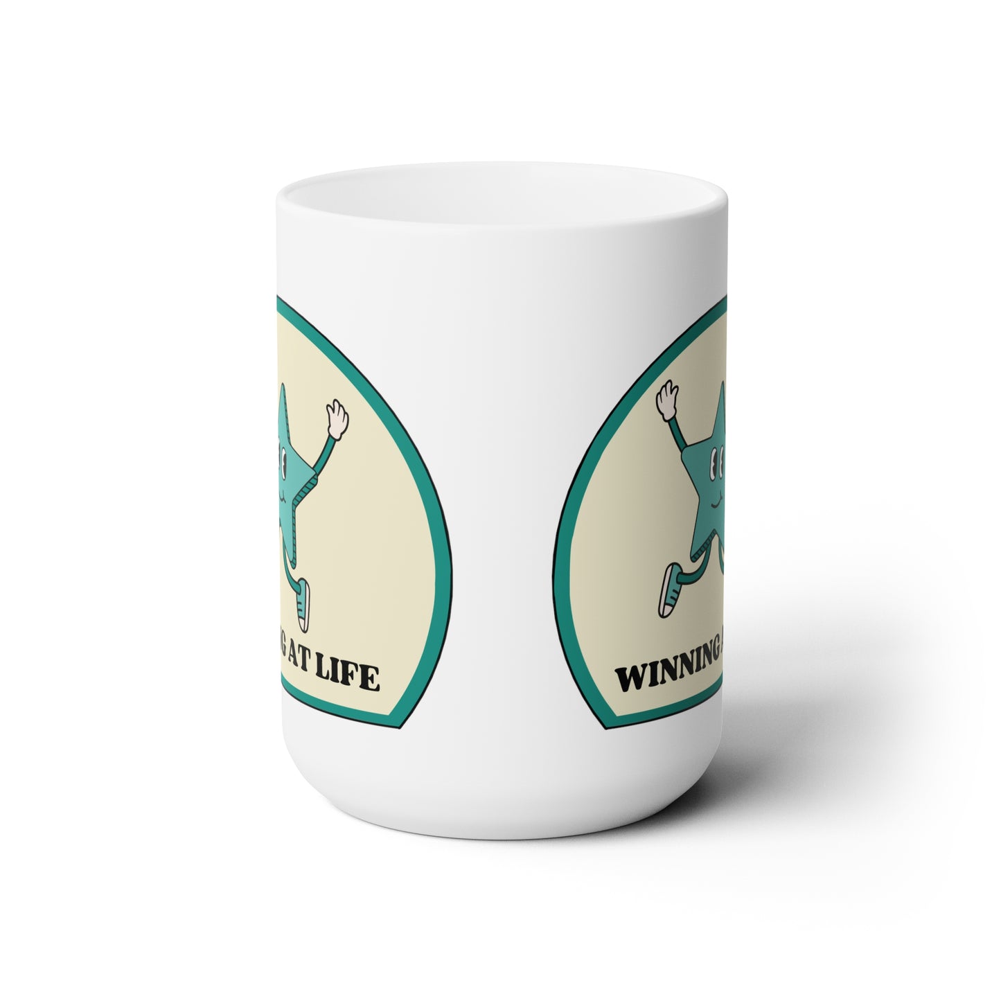 Retro Vibes "Winning at Life" Coffee Mug 15oz