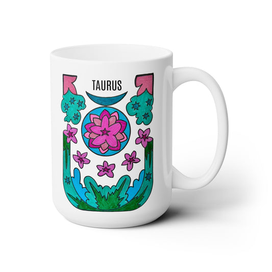 Retro Vibes Taurus Zodiac Coffee Mug 15oz