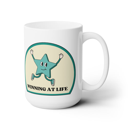 Retro Vibes "Winning at Life" Coffee Mug 15oz