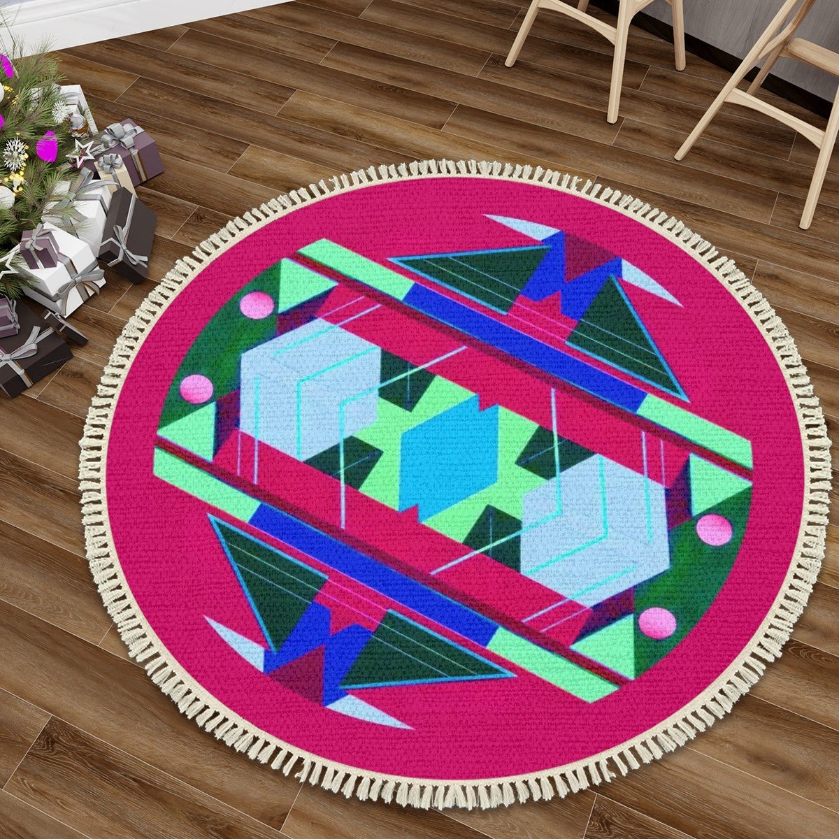 Pop Deco Round Area Rugs; bold, colorful, maximalist, round area rugs for eclectic home decor.