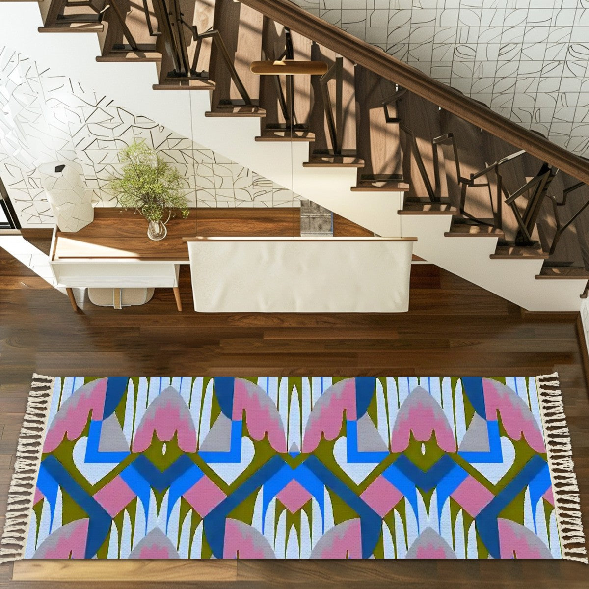 Pop Deco Runner Rugs, featuring colorful, abstract, art deco inspired designs, perfect for maximalist eclectic home decor