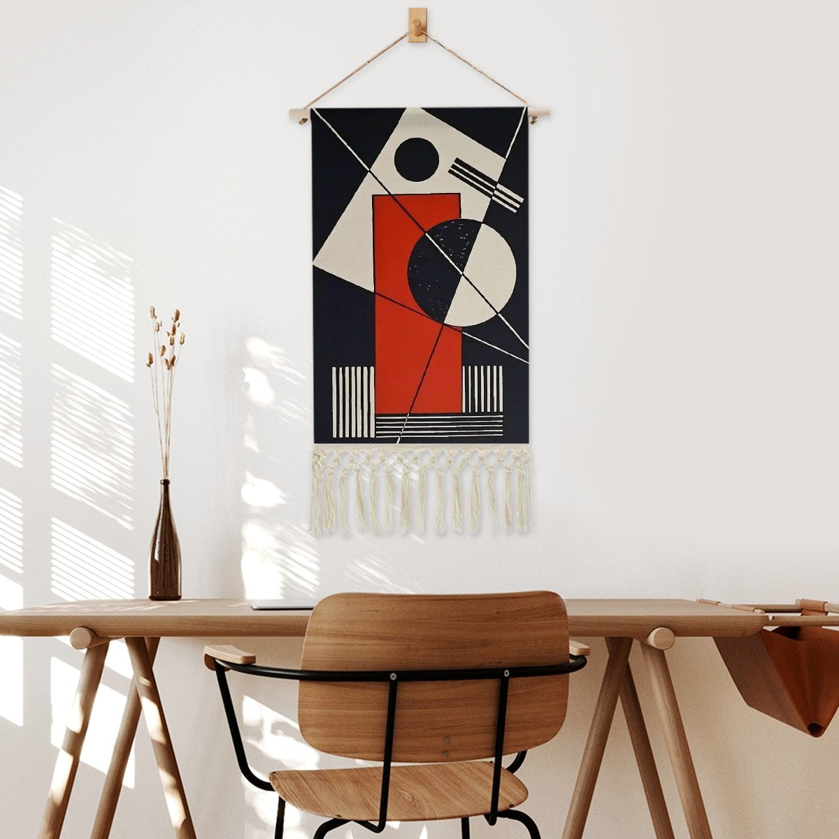 Constructivist Mirage Wall Hanging | Modernist Abstract Cotton Linen Tapestry