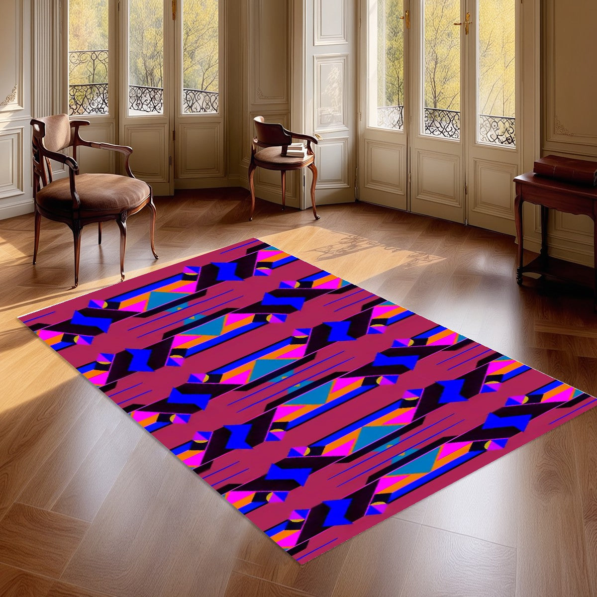 Pop Wild Geometric Colorful Abstract Area Rug (3x5) | Maximalist Eclectic Rug