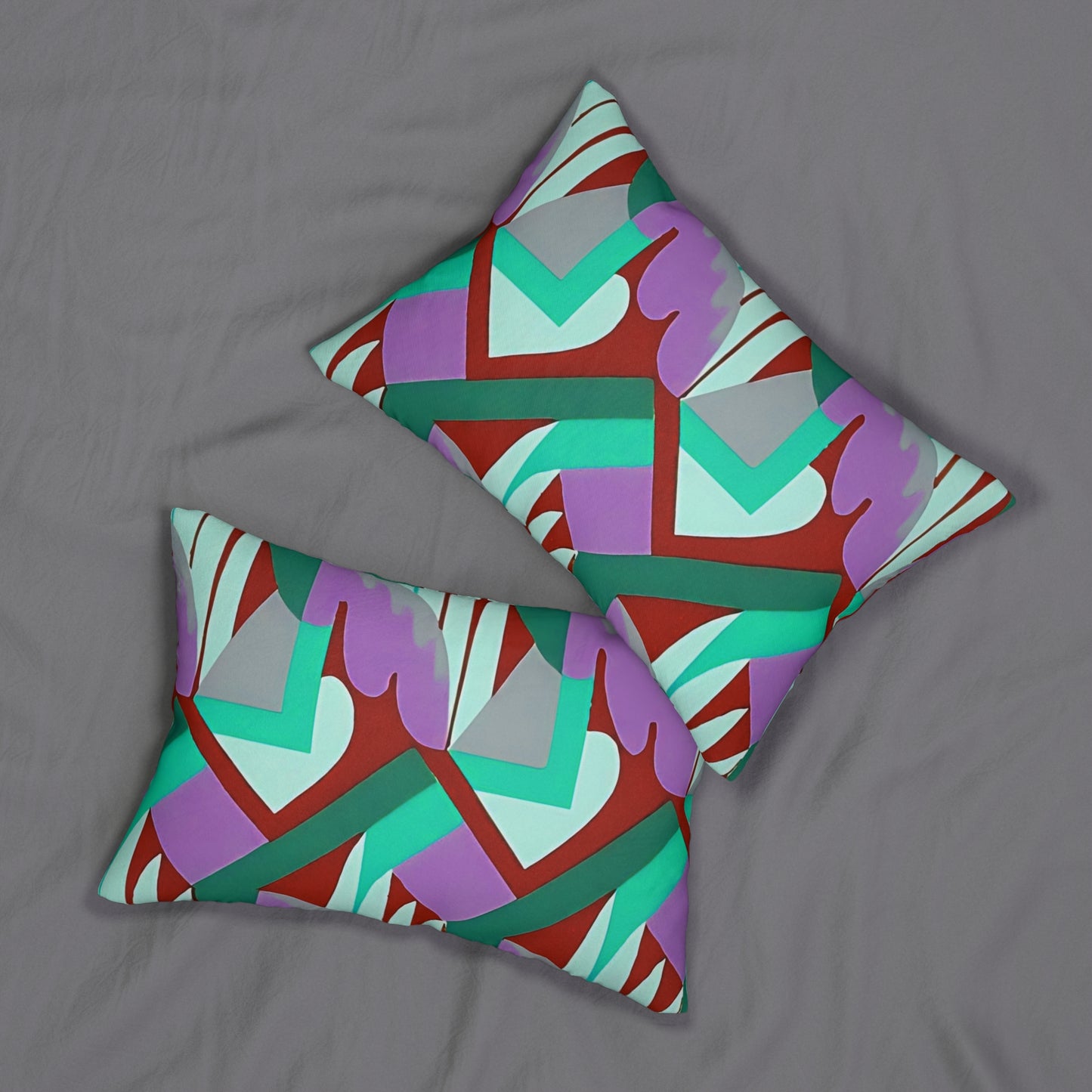 Kaleidoscope Reimagined Colorful Eclectic Lumbar Pillow | Abstract Maximalist Rectangular Cushion