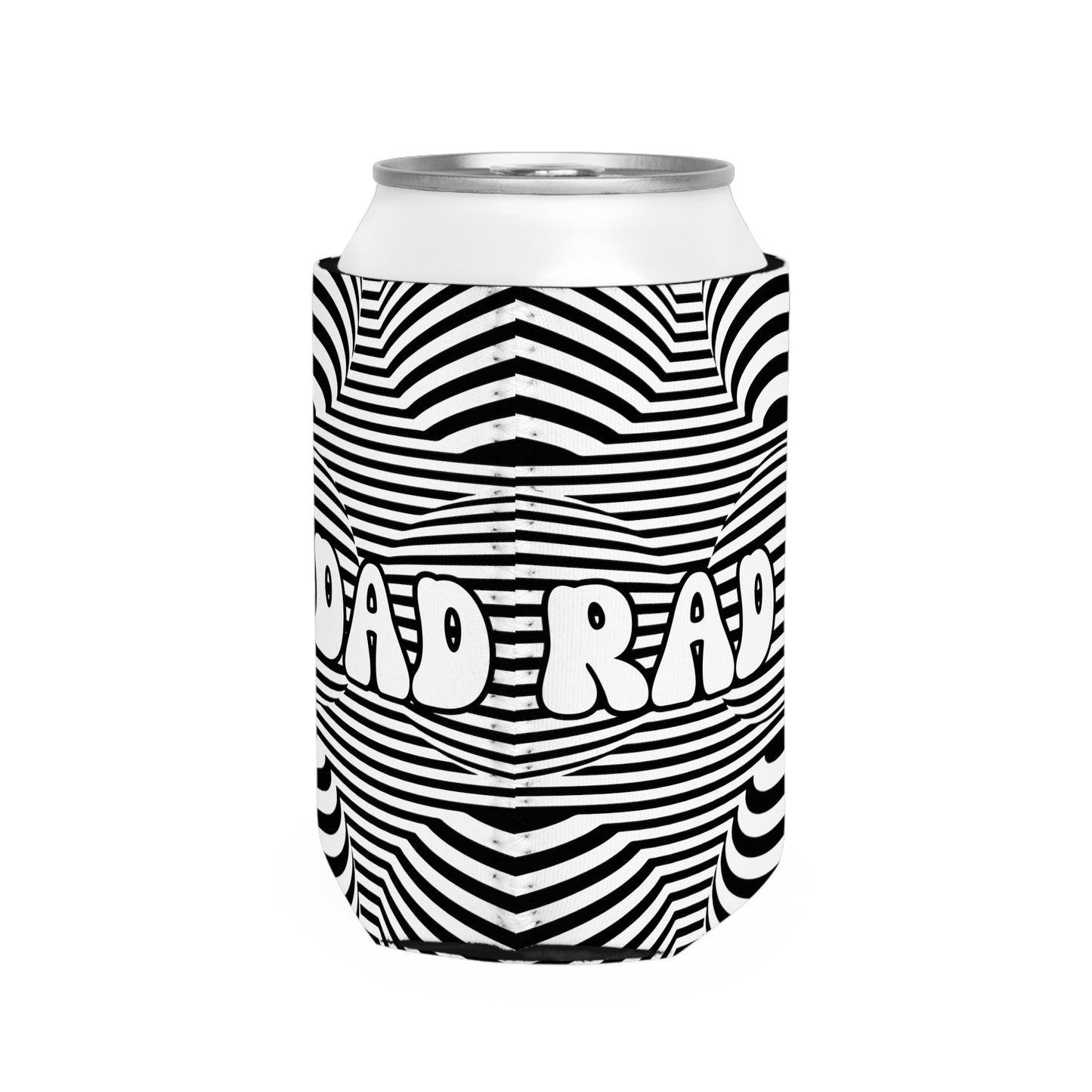 Rad Dad Trippy Beer Koozie Gift for Dad Can Cooler for Rockers Father's Day Beer Holder Gift for Summer Parties Music Festival Camping