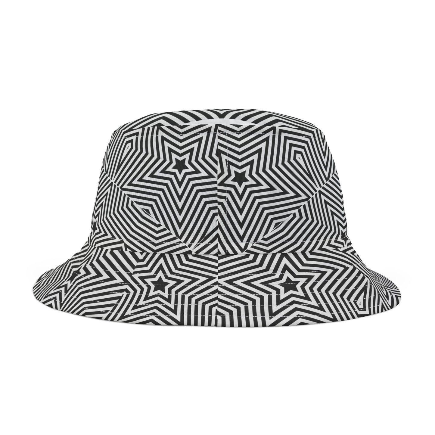 Black and White Star Bucket Hat Graphic Minimalist All Over Print Bucket Hat