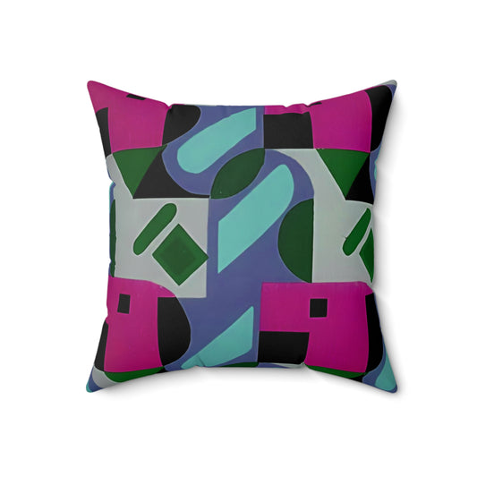 Kaleidoscope Reimagined Abstract Art Deco Throw Pillow | Colorful Eclectic Maximalist Cushion