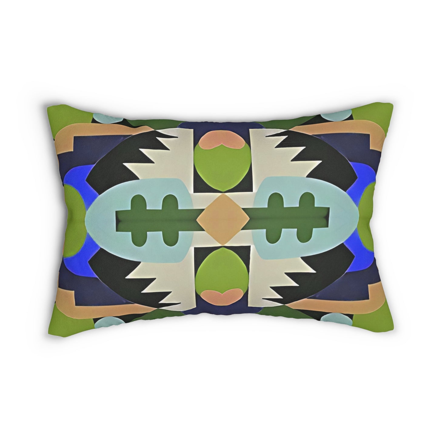 Kaleidoscope Reimagined Colorful Eclectic Lumbar Pillow | Abstract Maximalist Rectangular Cushion