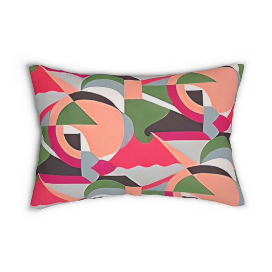 Kaleidoscope Reimagined Colorful Lumbar Pillow | Abstract Maximalist Rectangular Cushion