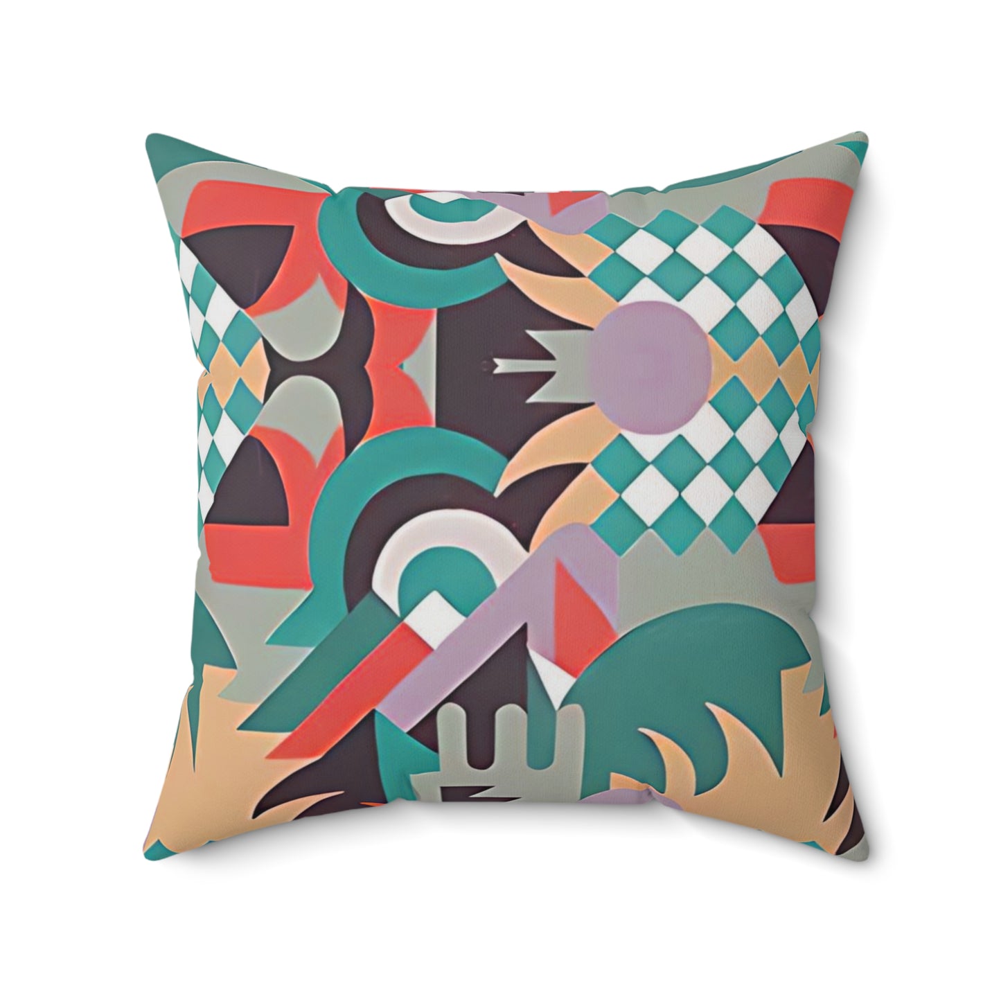 Kaleidoscope Reimagined Abstract Art Deco Throw Pillow | Colorful Eclectic Maximalist Cushion