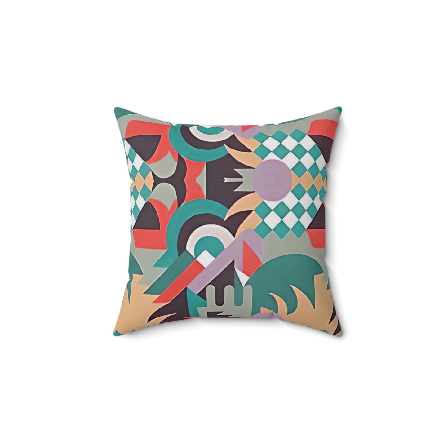 Kaleidoscope Reimagined Abstract Art Deco Throw Pillow | Colorful Eclectic Maximalist Cushion