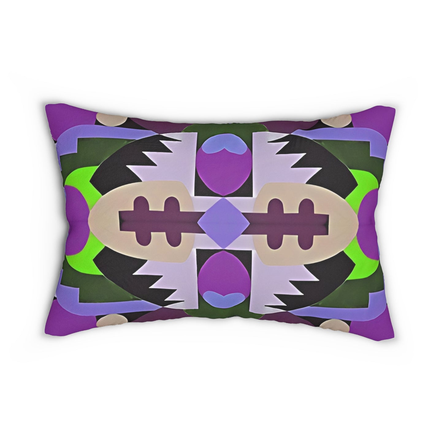 Kaleidoscope Reimagined Colorful Eclectic Lumbar Pillow | Abstract Maximalist Rectangular Cushion