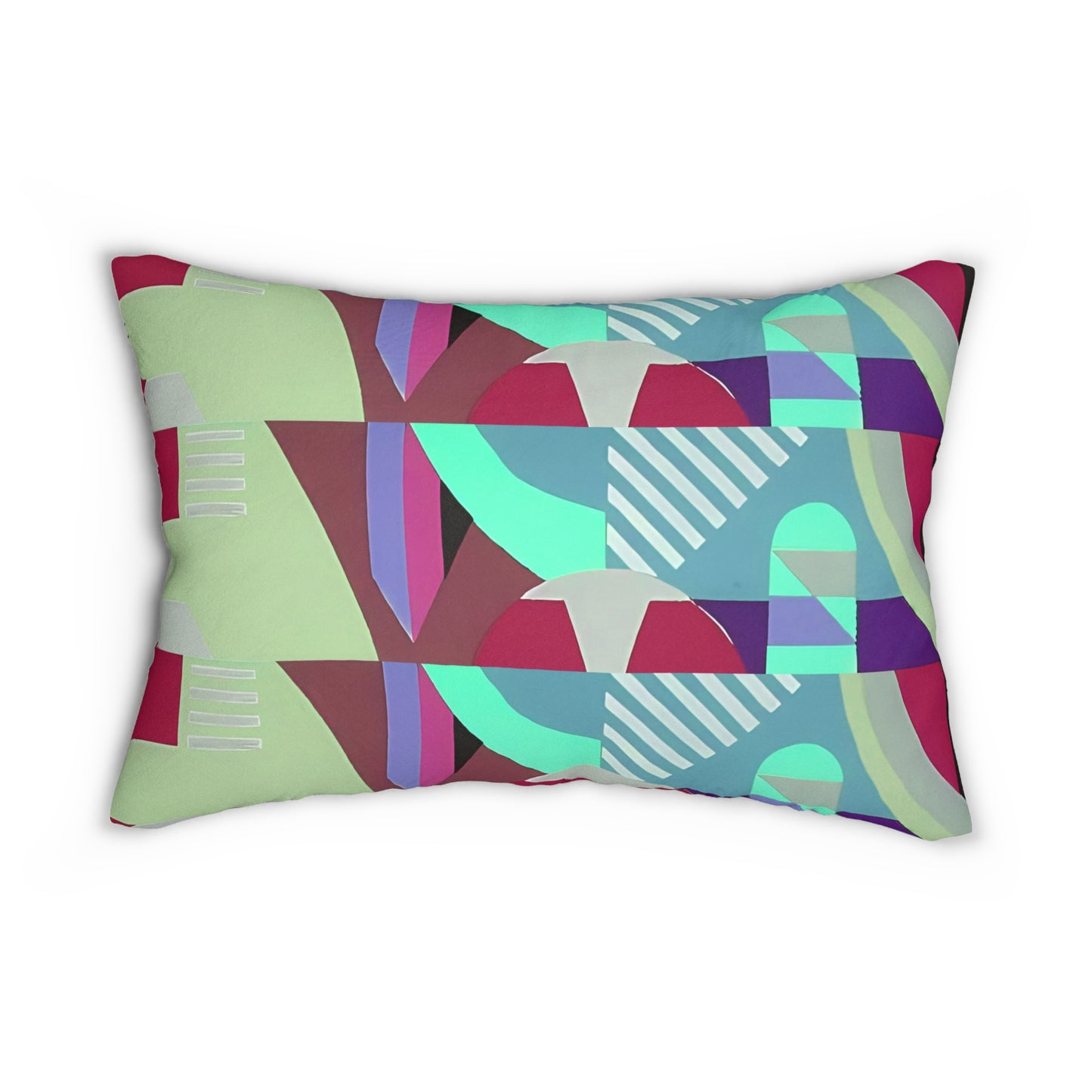 Kaleidoscope Reimagined Colorful Eclectic Lumbar Pillow | Abstract Maximalist Rectangular Cushion