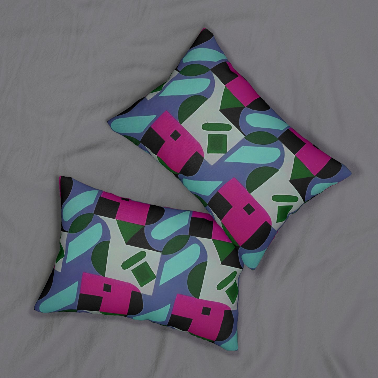 Kaleidoscope Reimagined Colorful Lumbar Pillow | Abstract Maximalist Rectangular Cushion