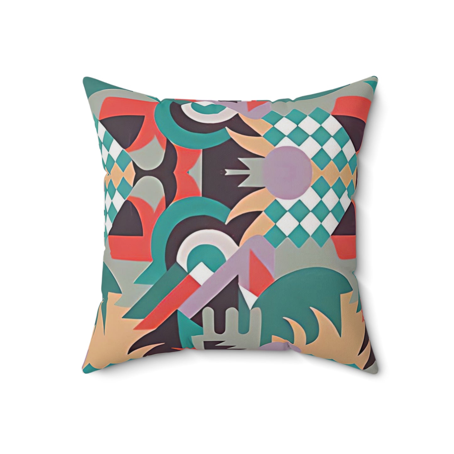 Kaleidoscope Reimagined Abstract Art Deco Throw Pillow | Colorful Eclectic Maximalist Cushion