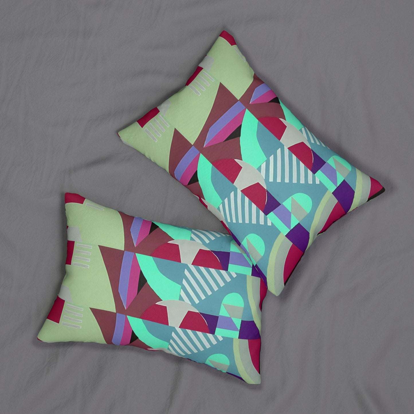 Kaleidoscope Reimagined Colorful Eclectic Lumbar Pillow | Abstract Maximalist Rectangular Cushion