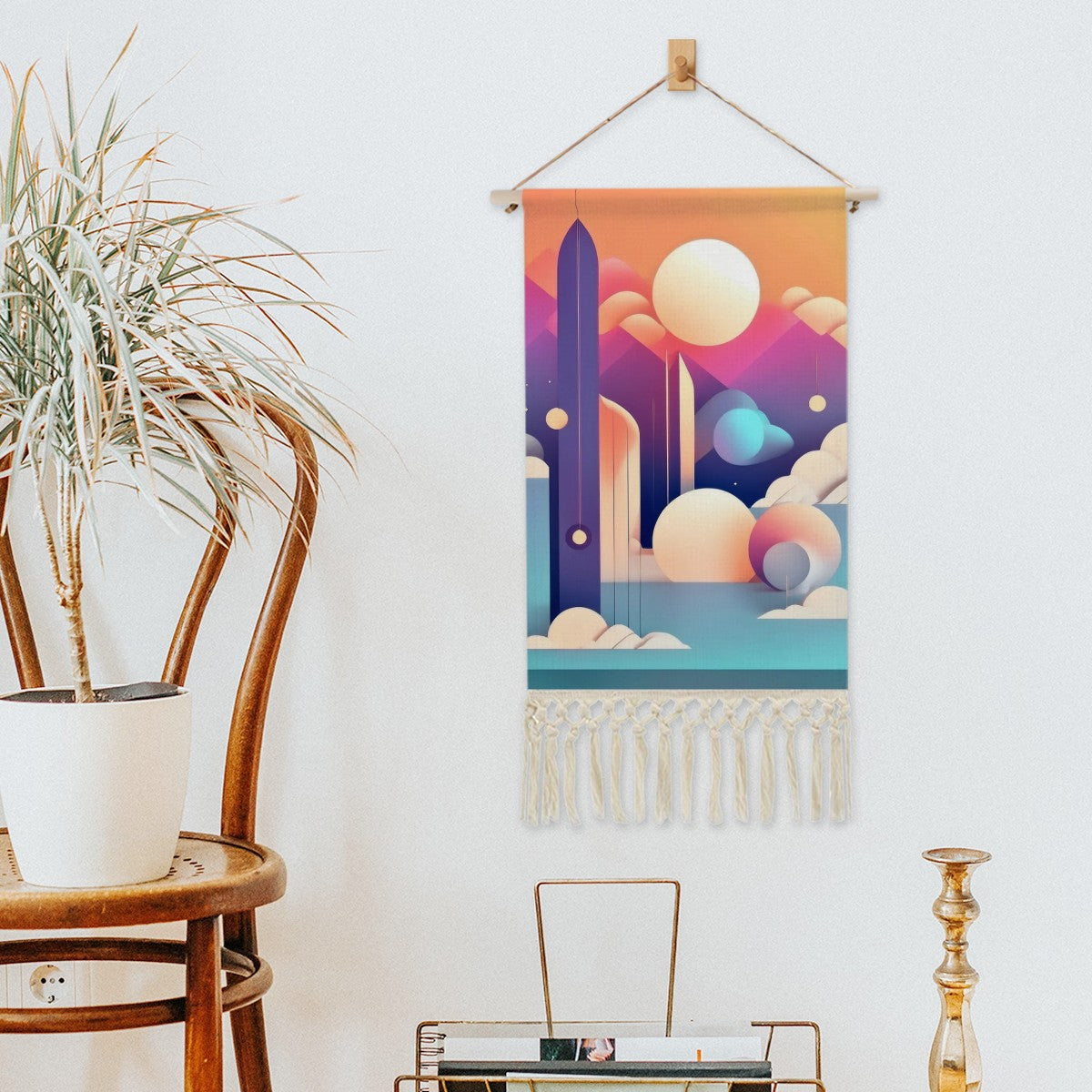 Moonwake Tapestry | Celestial Cotton Linen Wall Hanging