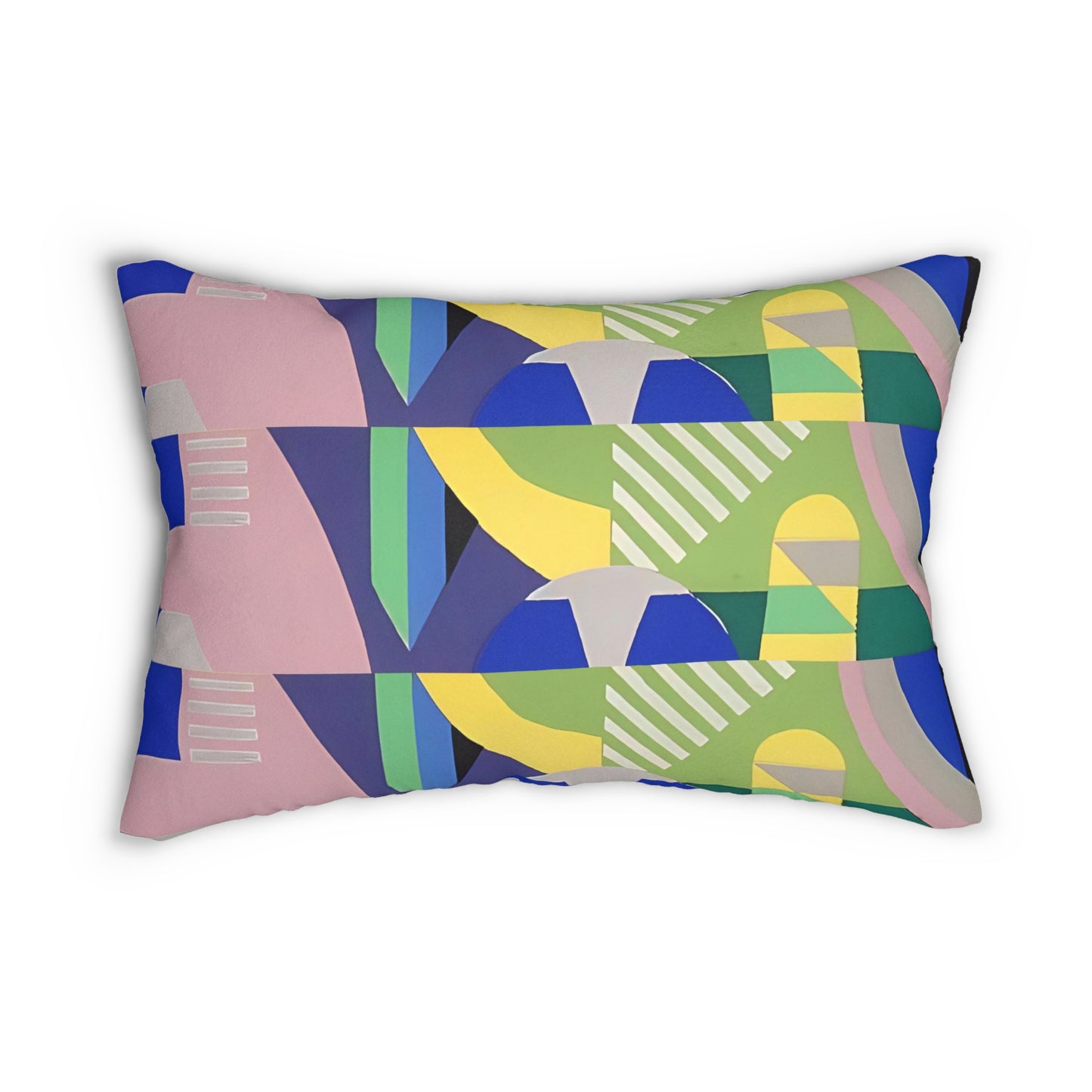 Kaleidoscope Reimagined Colorful Eclectic Lumbar Pillow | Abstract Maximalist Rectangular Cushion