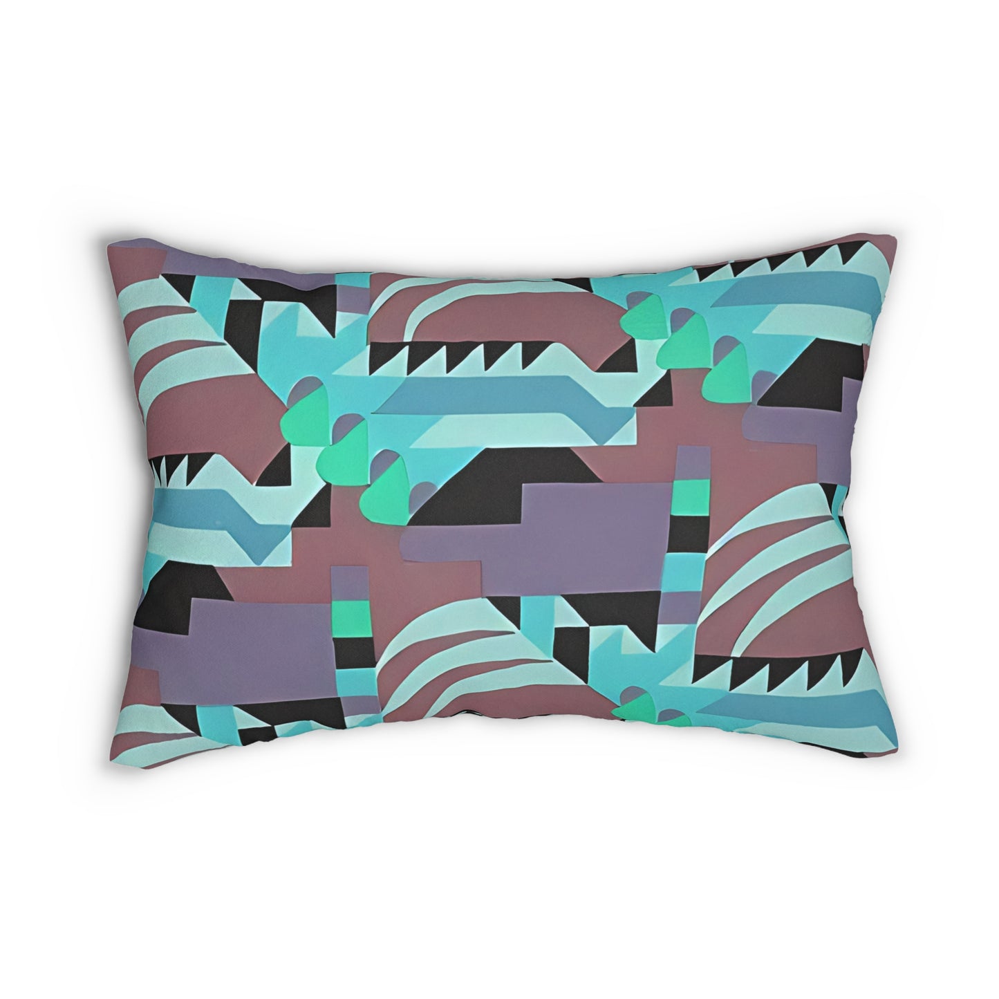 Kaleidoscope Reimagined Colorful Eclectic Lumbar Pillow | Abstract Maximalist Rectangular Cushion