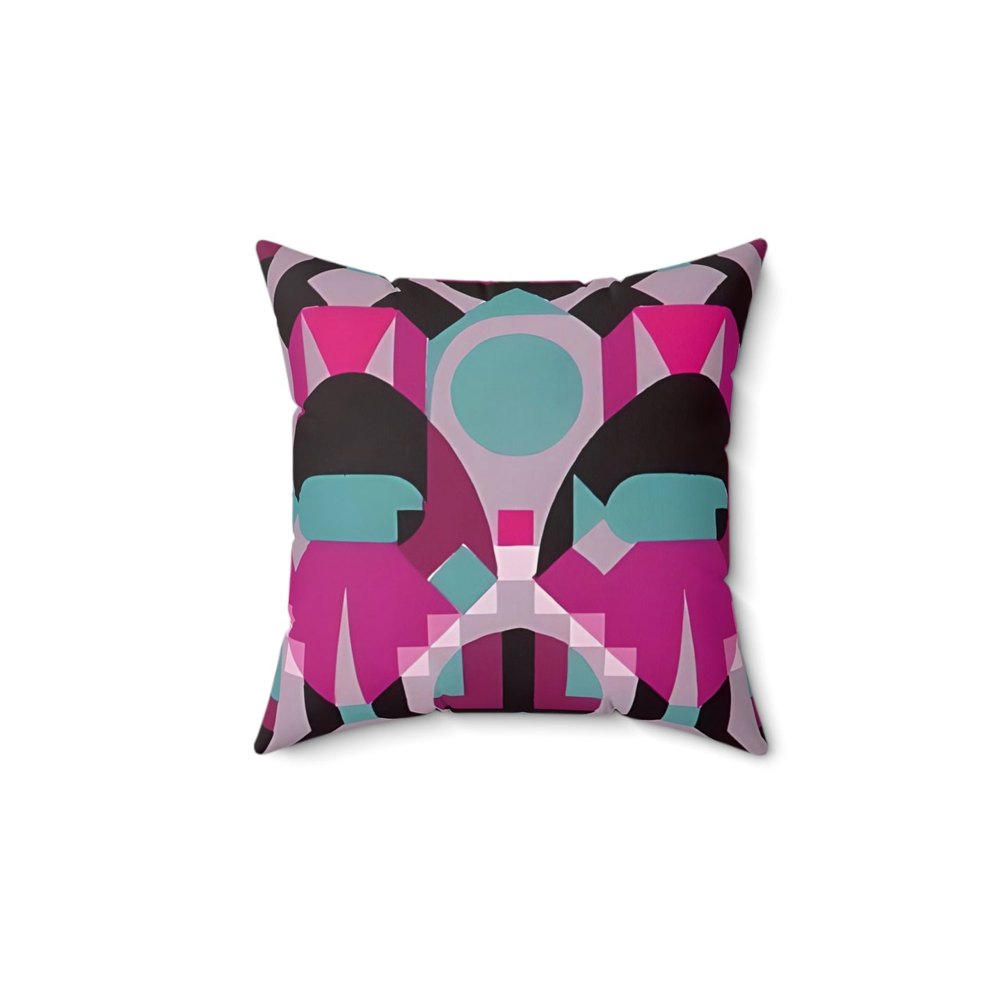 Kaleidoscope Reimagined Abstract Art Deco Throw Pillow | Colorful Eclectic Maximalist Cushion