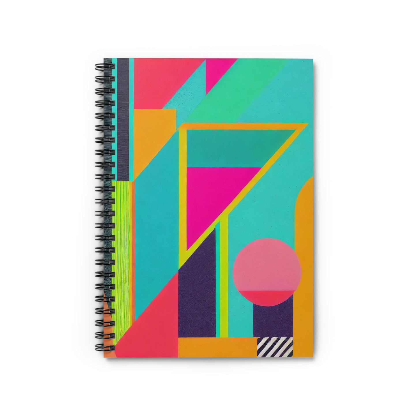 Colorful Abstract Geometric Journal Graphic Art Deco Vibe Spiral Notebook - Ruled Line