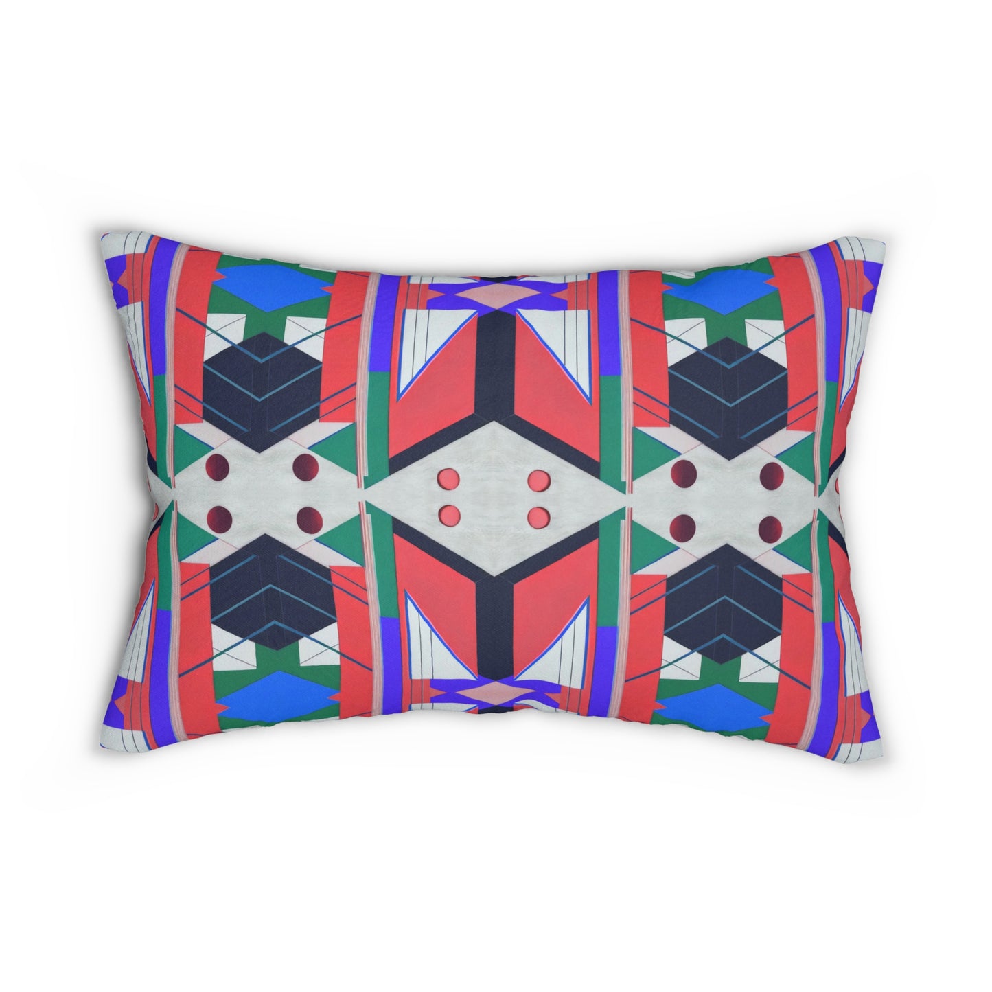 Pop Wild Geometric Colorful Eclectic Lumbar Pillow | Hand Drawn Abstract Maximalist Rectangular Cushion