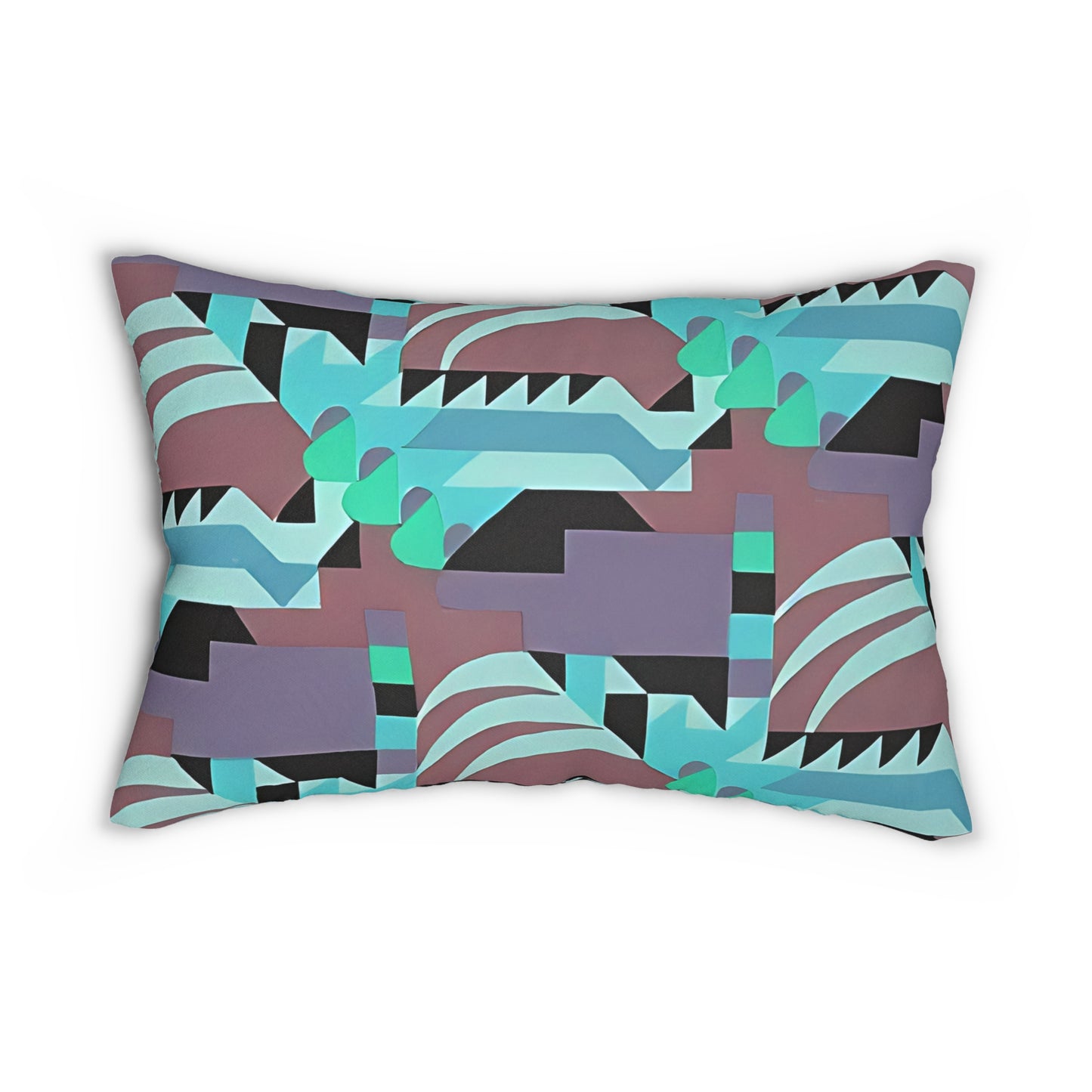 Kaleidoscope Reimagined Colorful Eclectic Lumbar Pillow | Abstract Maximalist Rectangular Cushion