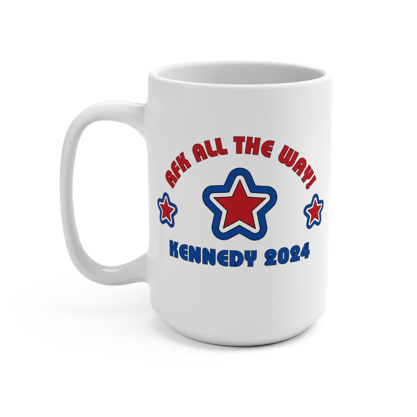 RFK Jr. 2024 "RFK All The Way" Coffee Mug Retro Groovy Vote RFK Mug 2024 Election Merch Design Bobby Kennedy 15oz