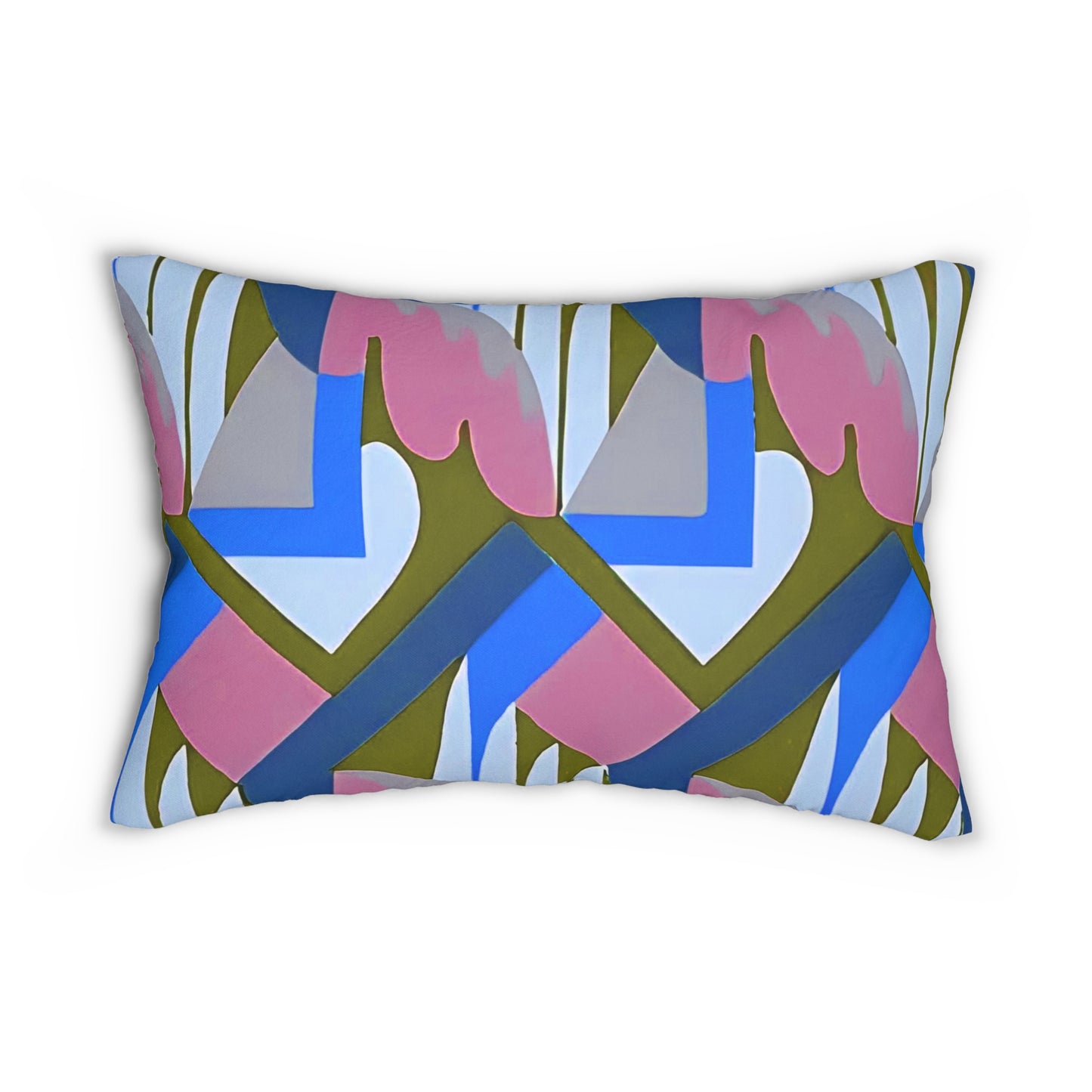 Kaleidoscope Reimagined Colorful Eclectic Lumbar Pillow | Abstract Maximalist Rectangular Cushion