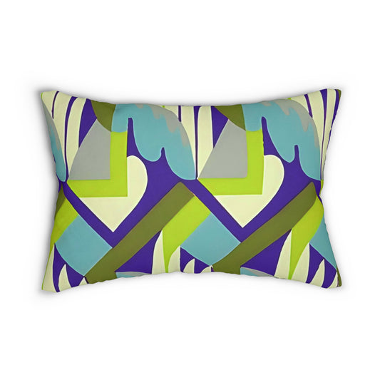 Kaleidoscope Reimagined Colorful Eclectic Lumbar Pillow | Abstract Maximalist Rectangular Cushion