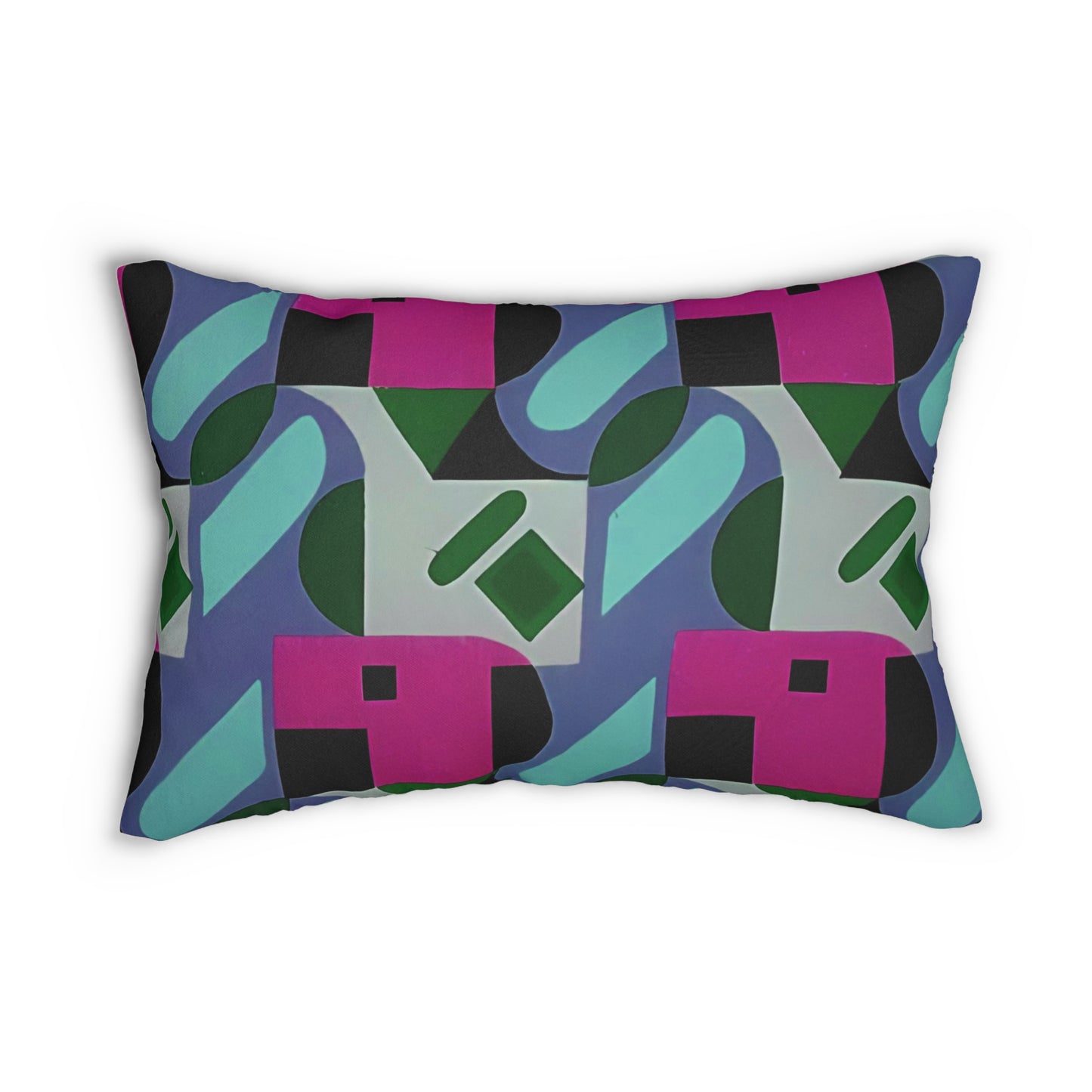 Kaleidoscope Reimagined Colorful Lumbar Pillow | Abstract Maximalist Rectangular Cushion