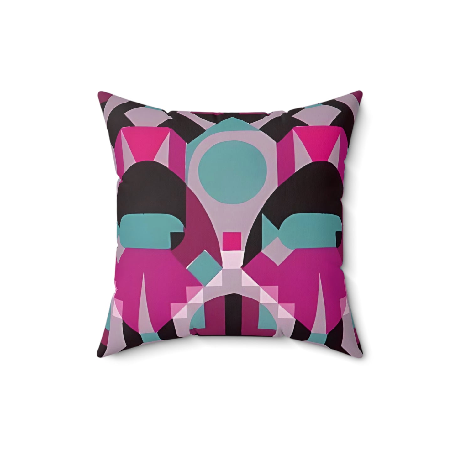 Kaleidoscope Reimagined Abstract Art Deco Throw Pillow | Colorful Eclectic Maximalist Cushion