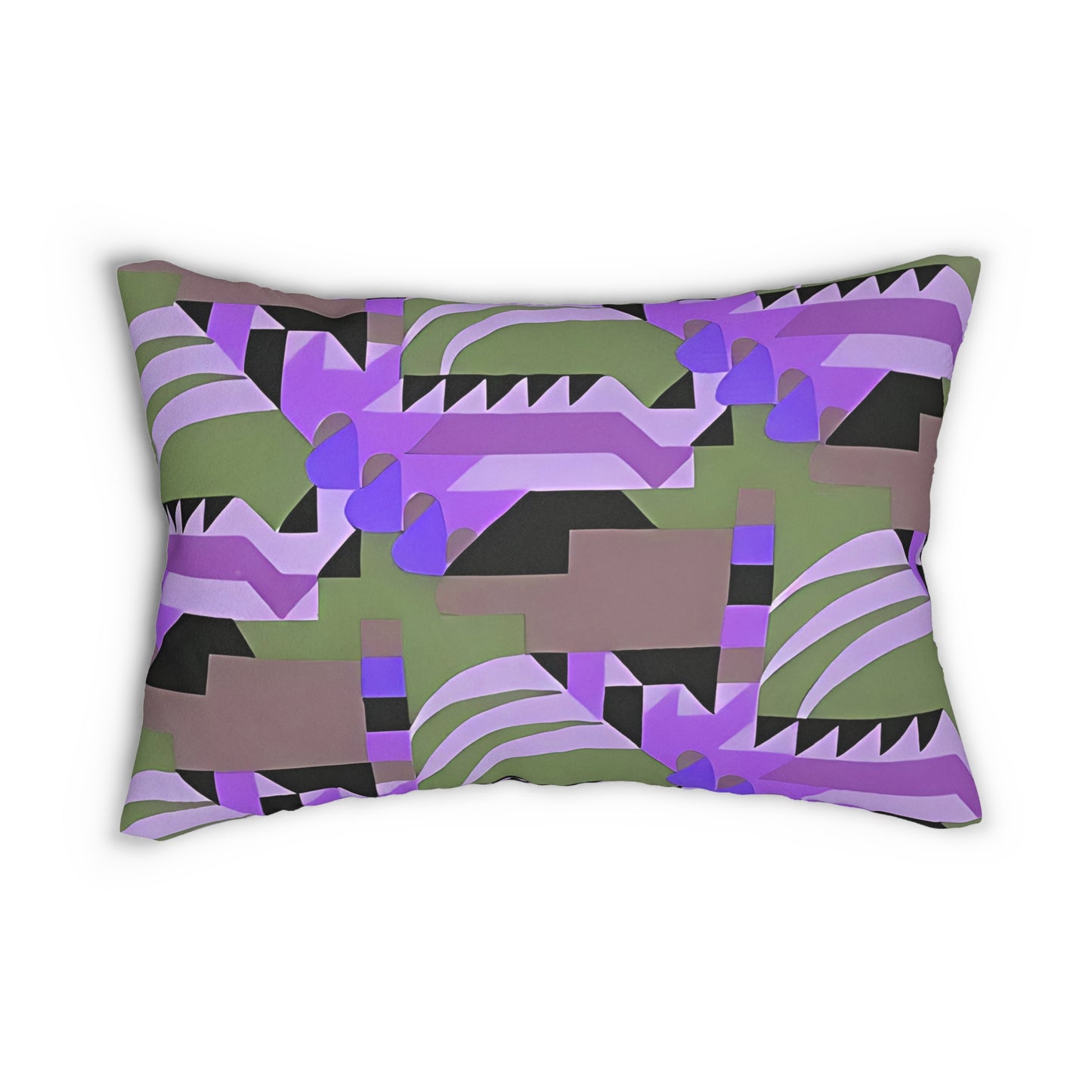 Kaleidoscope Reimagined Colorful Eclectic Lumbar Pillow | Abstract Maximalist Rectangular Cushion