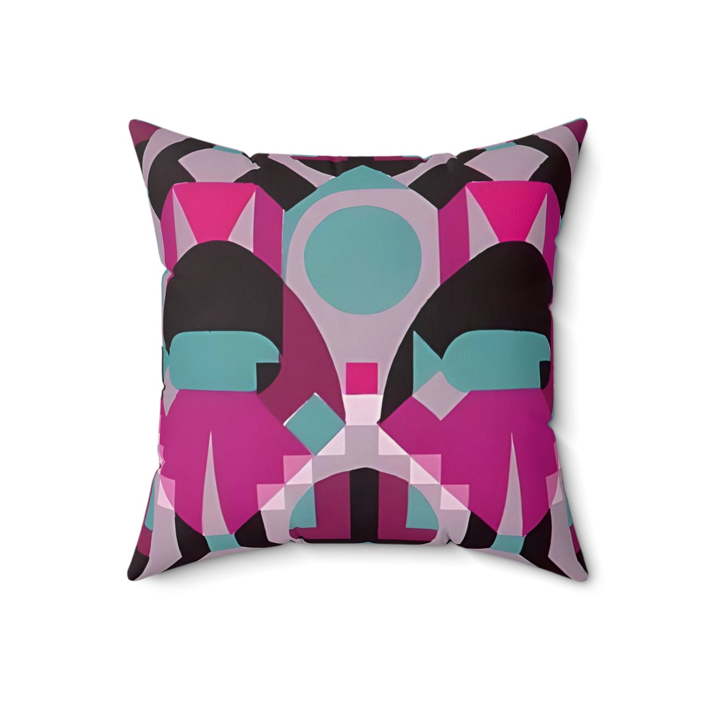 Kaleidoscope Reimagined Abstract Art Deco Throw Pillow | Colorful Eclectic Maximalist Cushion