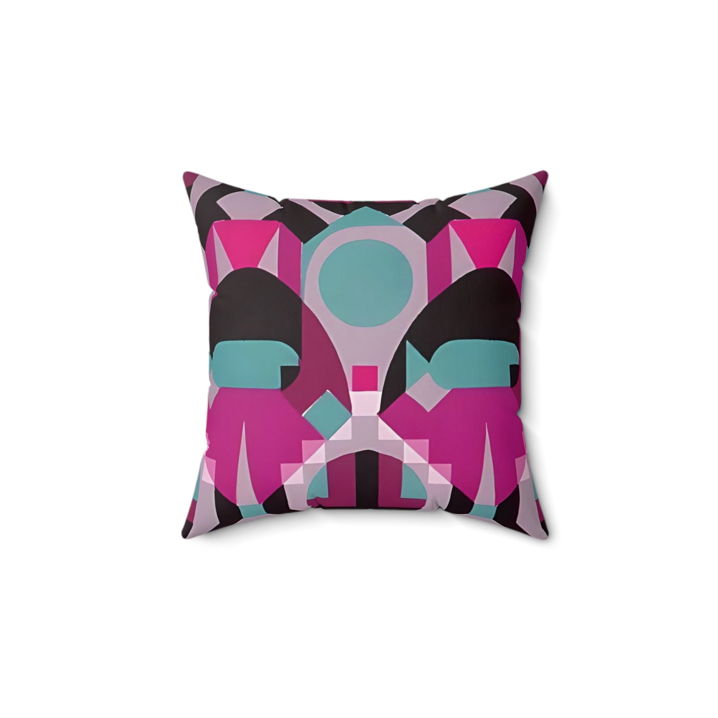 Kaleidoscope Reimagined Abstract Art Deco Throw Pillow | Colorful Eclectic Maximalist Cushion