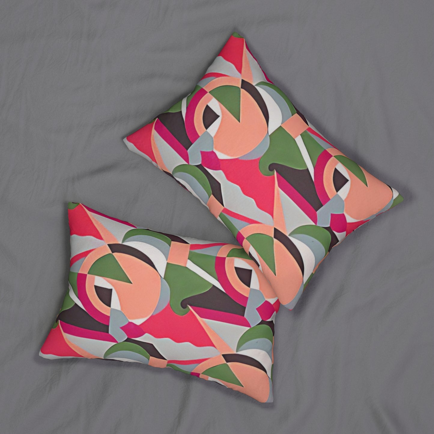 Kaleidoscope Reimagined Colorful Lumbar Pillow | Abstract Maximalist Rectangular Cushion