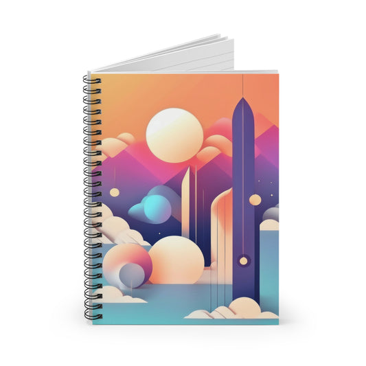 Cosmic Abstract Many Moons Soft Pretty Pastels Colors Spiral Notebook - Ruled Line