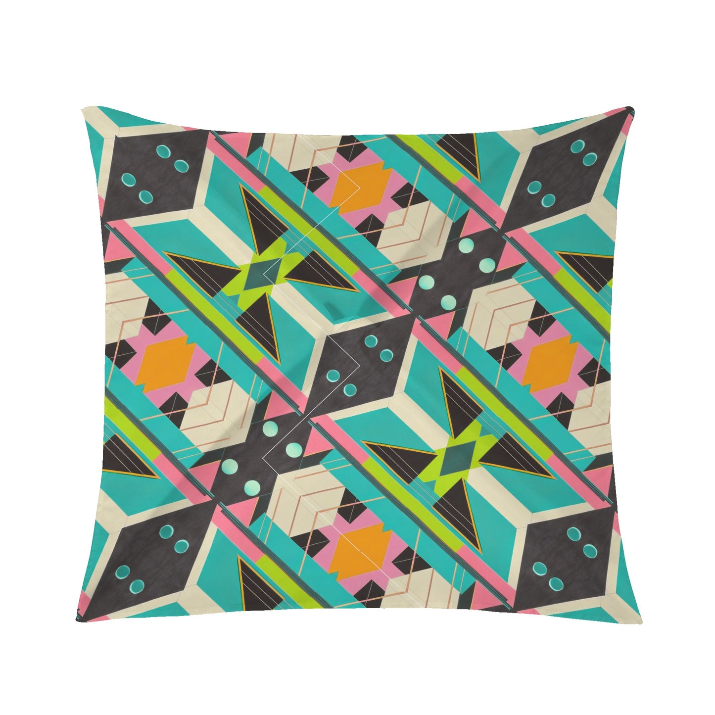 Geometric Pattern Colorful Abstract Silk Head Scarf