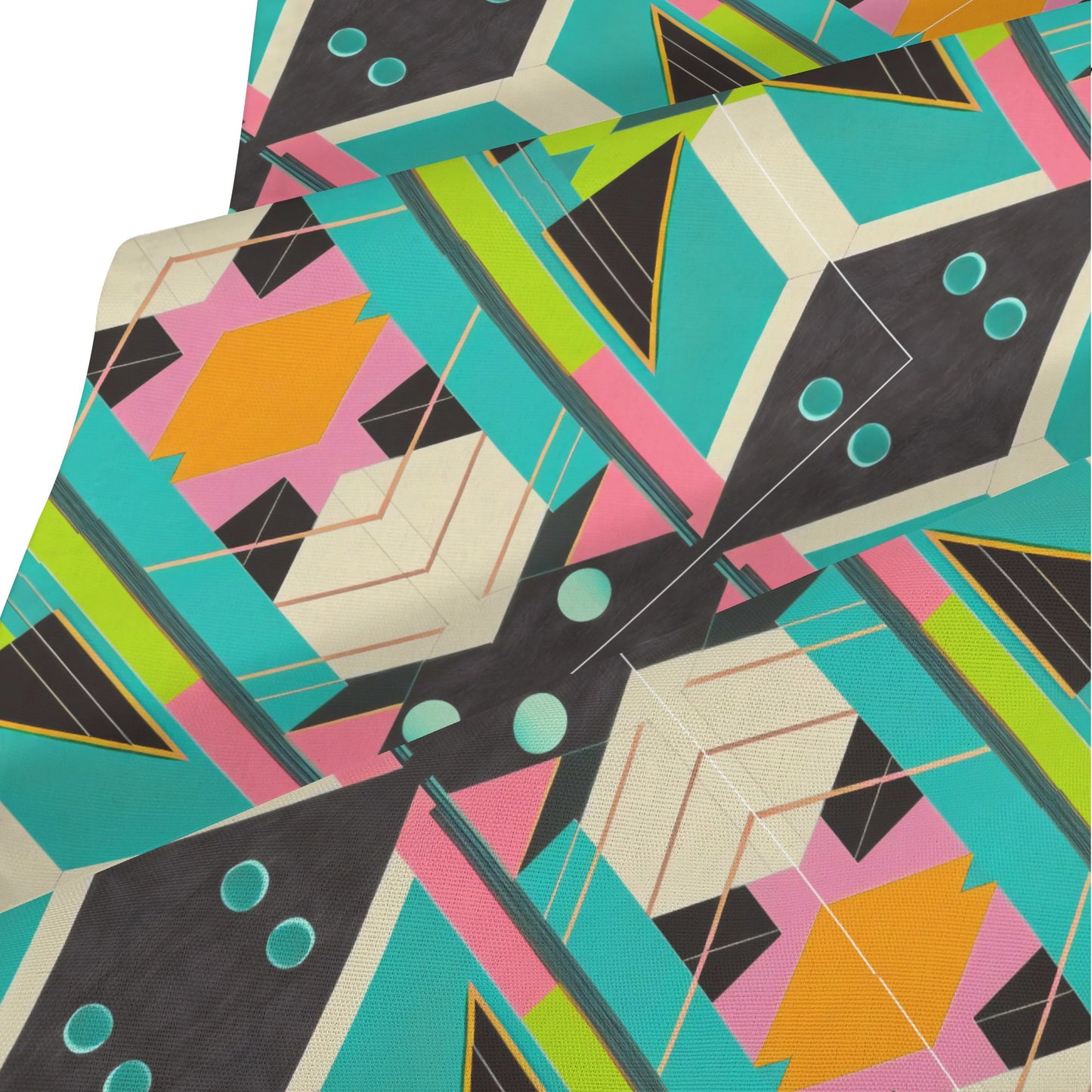 Geometric Pattern Colorful Abstract Silk Head Scarf