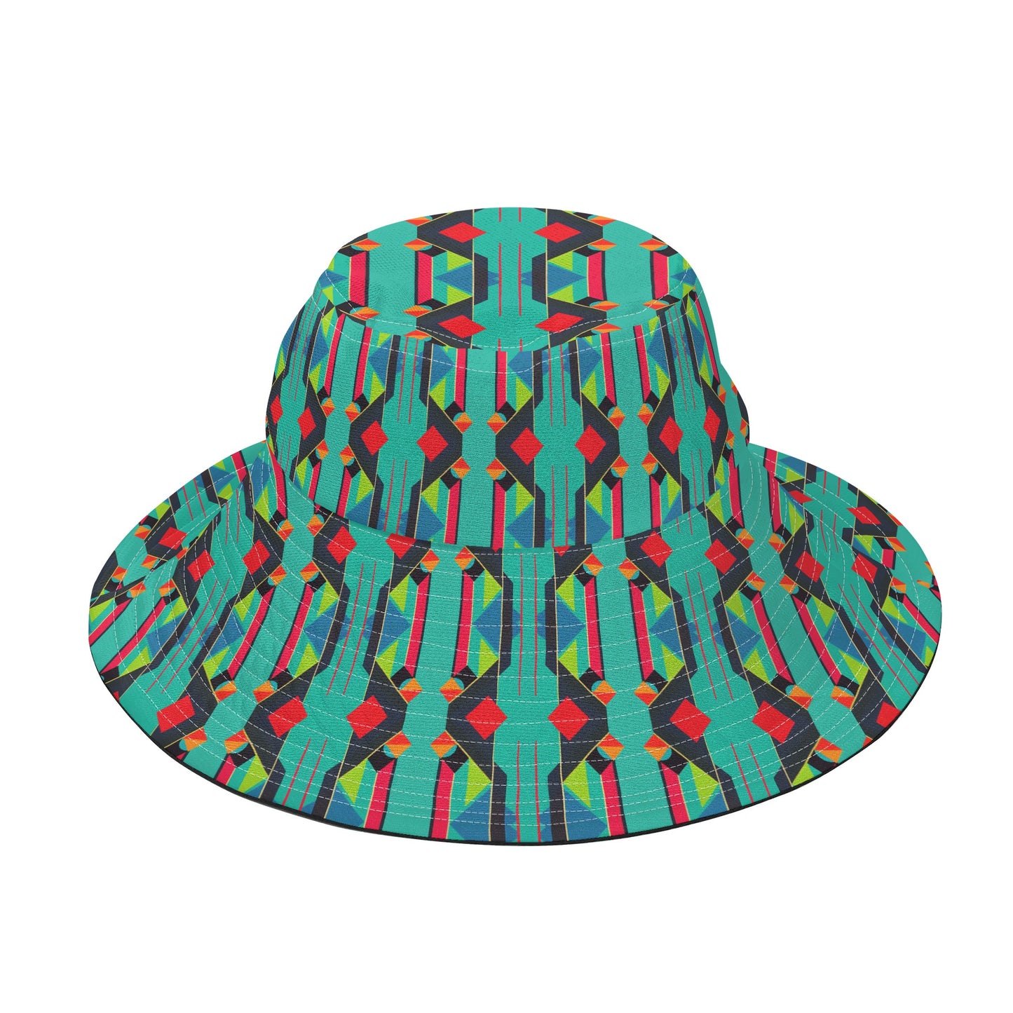 Art Pop Deco Wild Geometric All Over Print Bucket Fisherman Cap Summer Hat