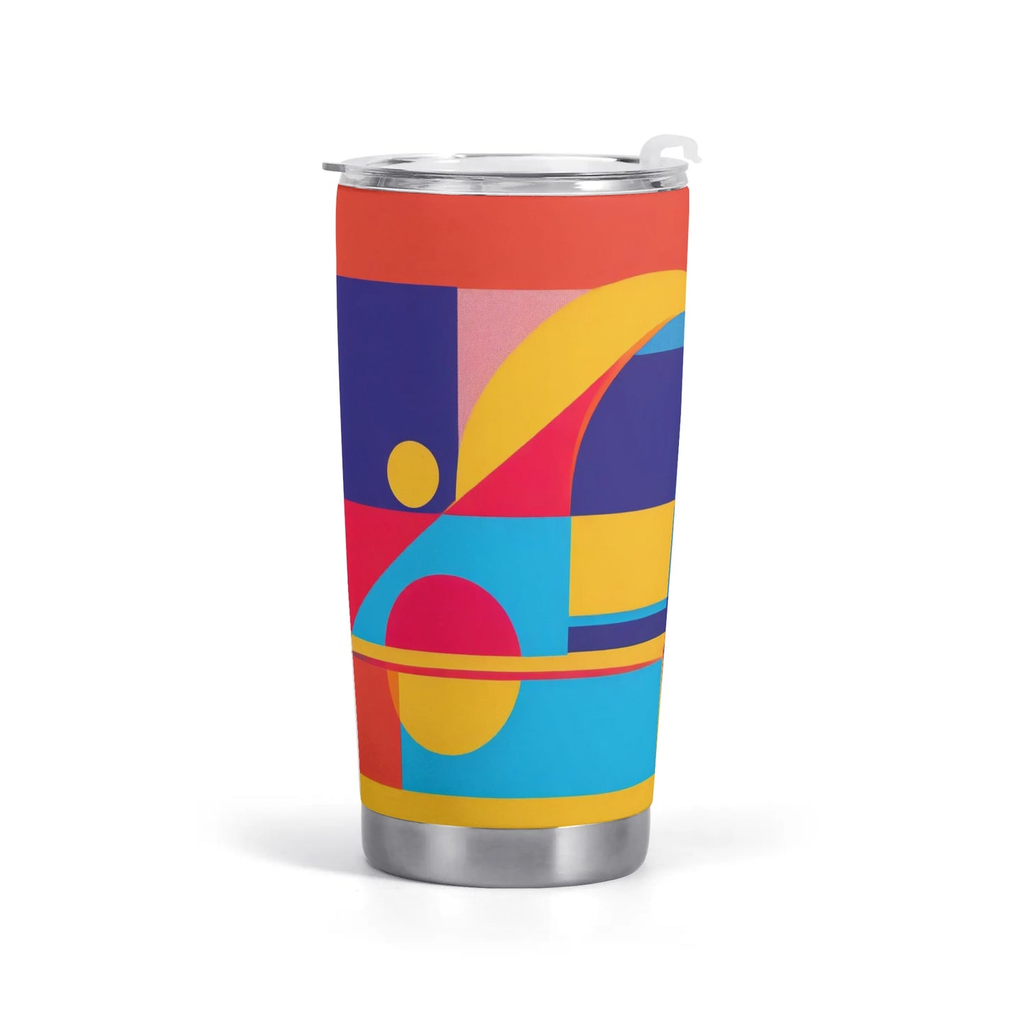 Deco Pop Art To Go Mug Colorful Geometric Vibrant All Over Printing Car Tumbler 20oz