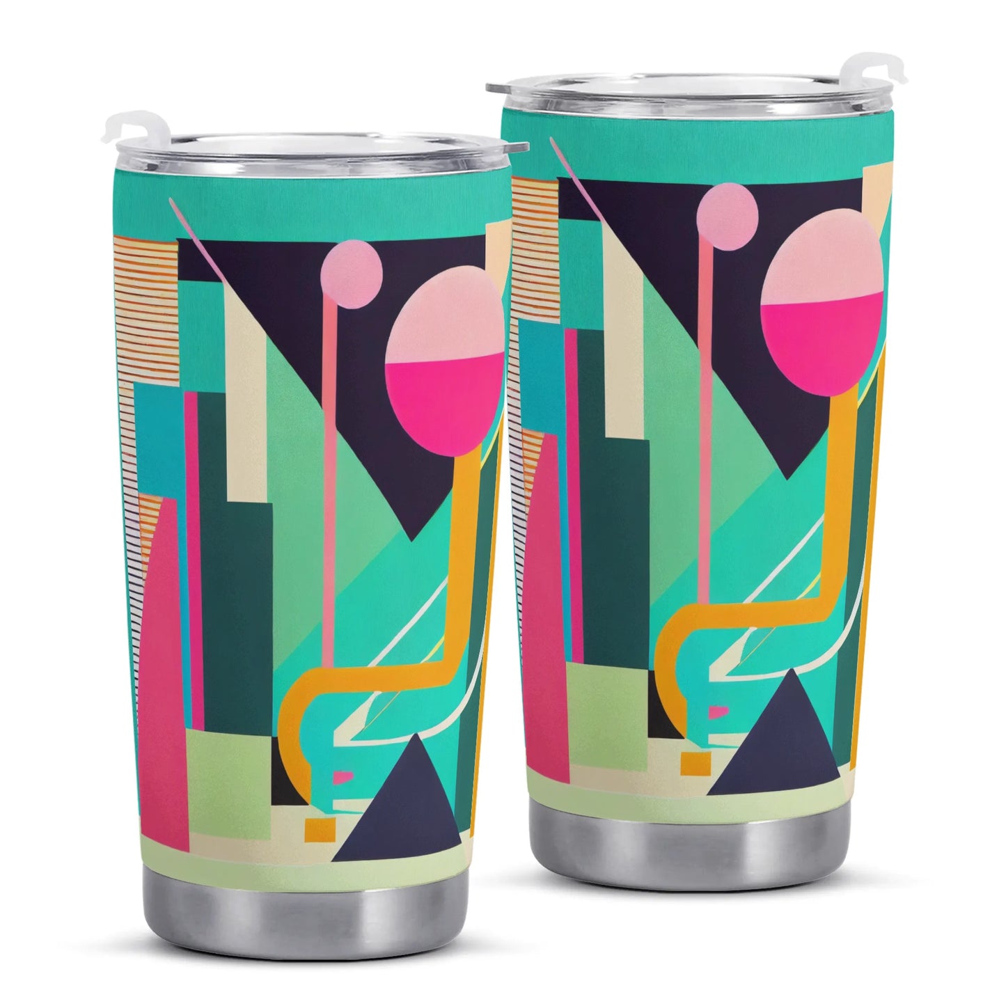 Abstract Colorful Geometric Pop Art Tumbler To Go Mug 20oz