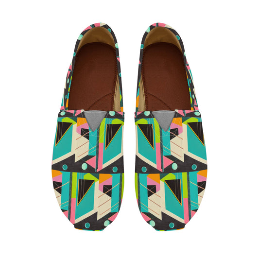 Bold Geometric Colorful Abstract Pop Art Deco Womens Casual Slip-on Shoes