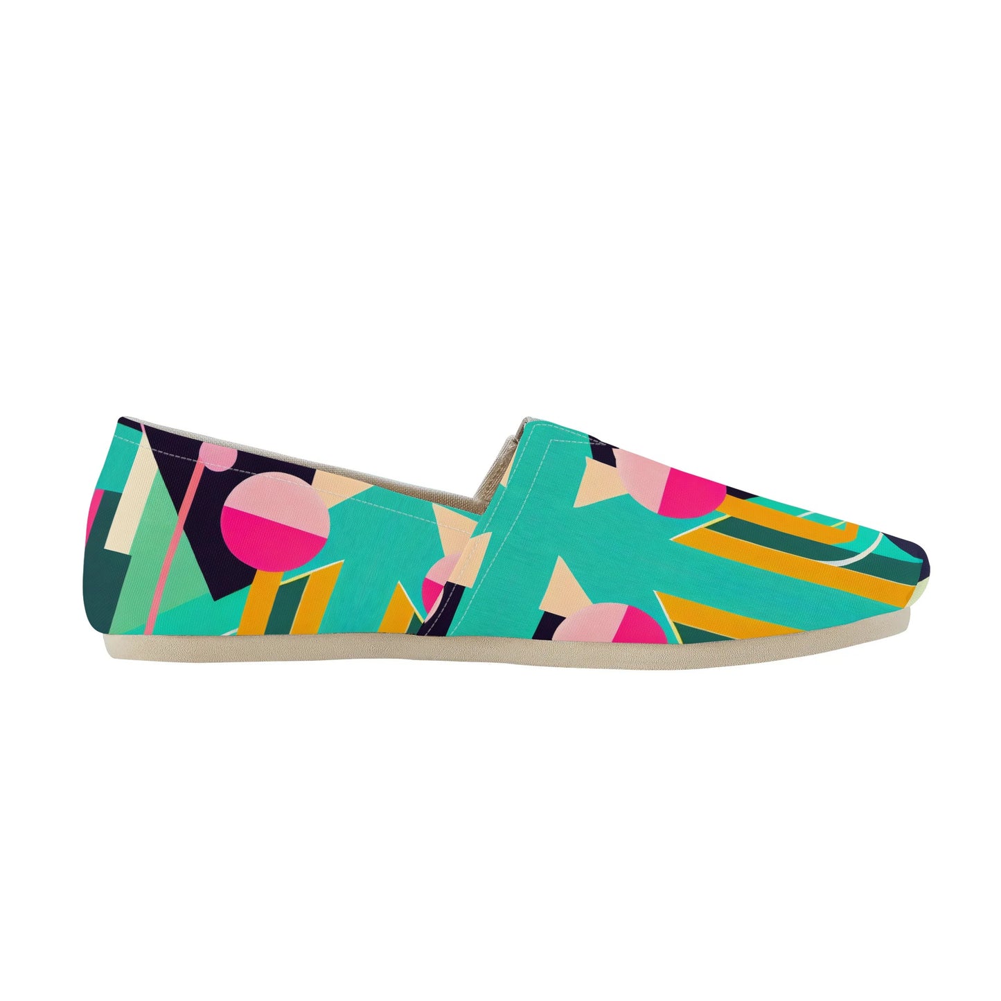 Colorful Abstract Geometric Pop Art Deco Womens Casual Slip-on Shoes