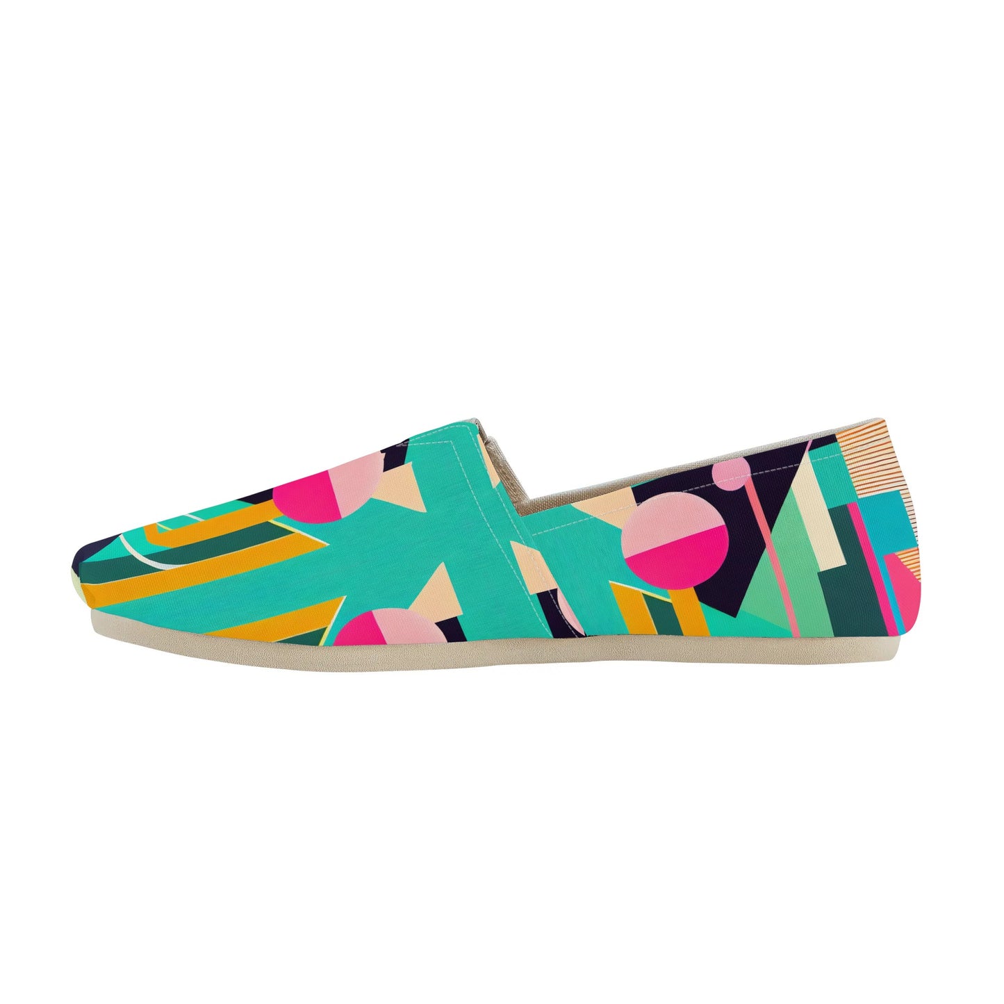 Colorful Abstract Geometric Pop Art Deco Womens Casual Slip-on Shoes