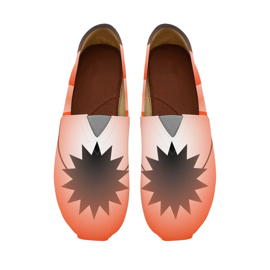 Orange Ethereal Orb Geometric Abstract Star Womens Casual Slip On Shoes