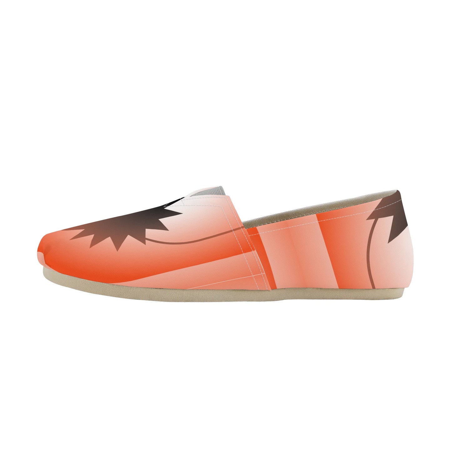 Orange Ethereal Orb Geometric Abstract Star Womens Casual Slip On Shoes