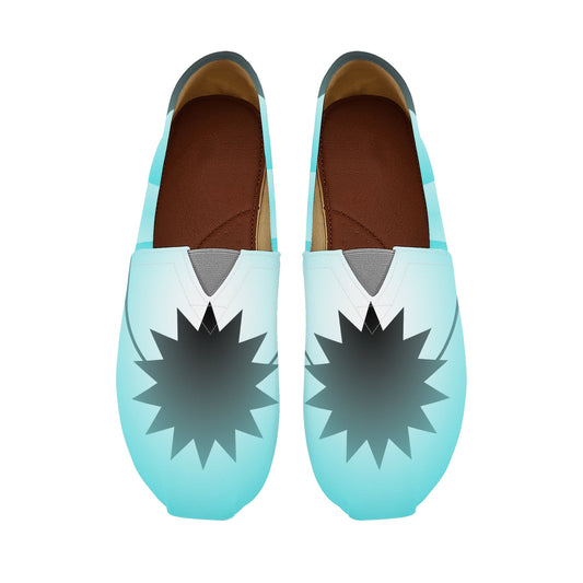 Light Blue Turquoise Ethereal Orb Geometric Abstract Star Womens Casual Slip On Shoes