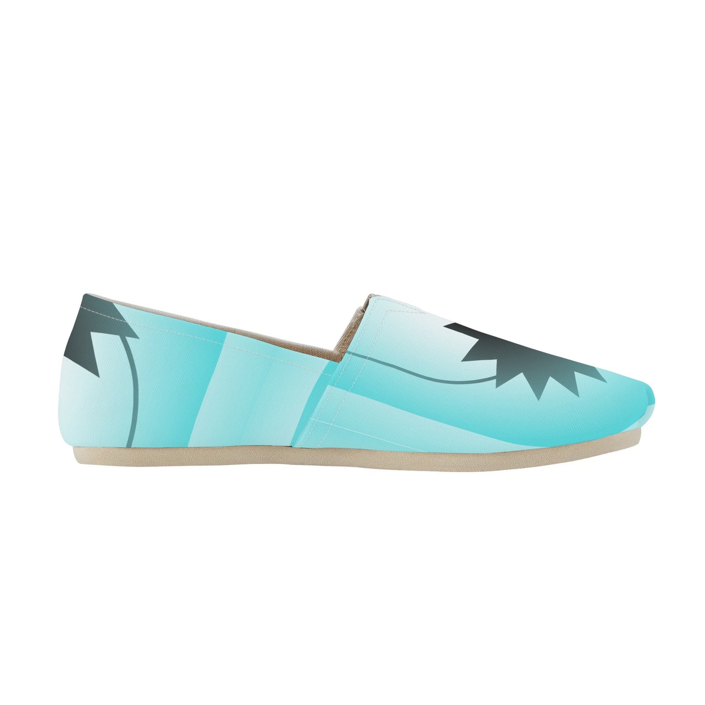 Light Blue Turquoise Ethereal Orb Geometric Abstract Star Womens Casual Slip On Shoes