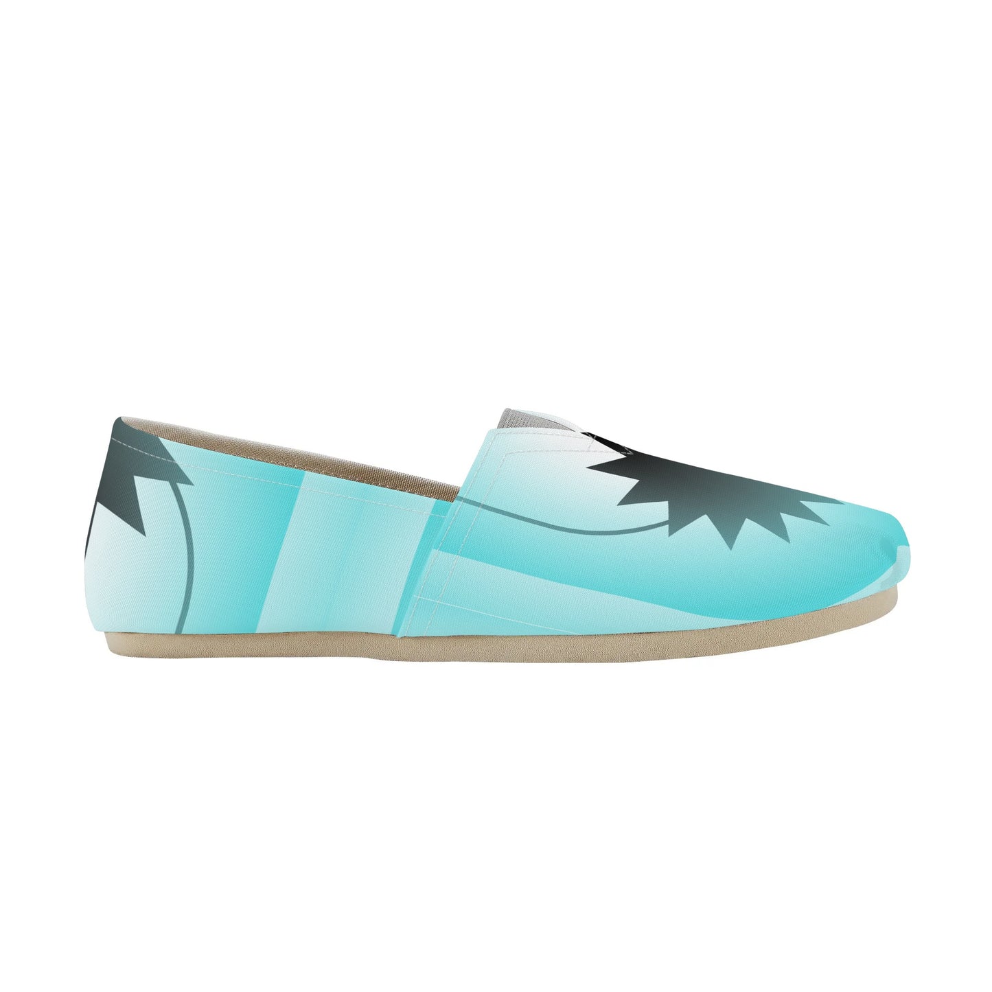 Light Blue Turquoise Ethereal Orb Geometric Abstract Star Womens Casual Slip On Shoes